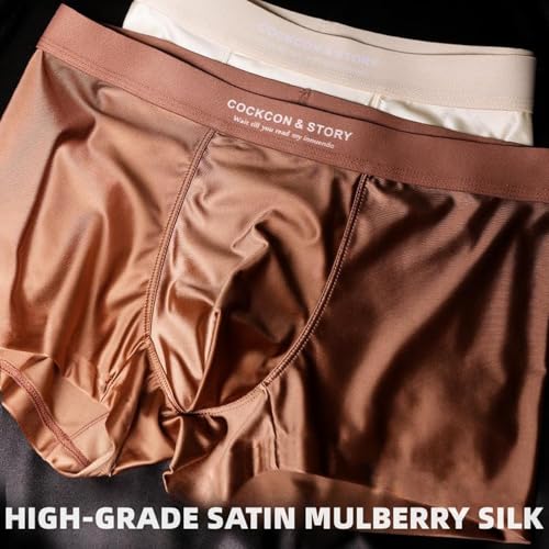 Men's Light Luxury Satin Ice Silk Fashion Breathable Boxer Briefs, Silky Sexy Chafing Mens Sleep Underwear2
