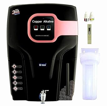 U-TECH Genius 14 Litre |Zinc Copper Alkaline| 10 Stage ISO Certified Filters RO+UV+UF+TDS LED Display Water Purifier Free : TDS Meter,Pre-Filter,pH+ORP Kit & Accessories | Made In India |