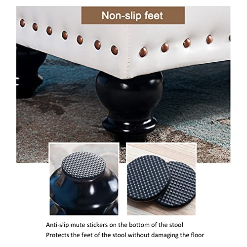 Banco zapatero de cuero rectangular con almacenamiento 2 en 1 y asiento 6