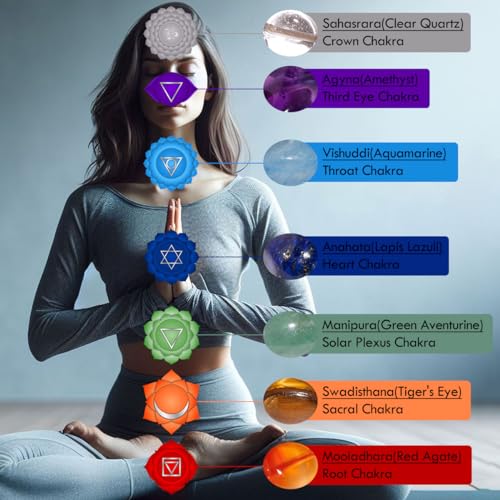 Pulseras de tobillo para meditación con cristales espirituales 6