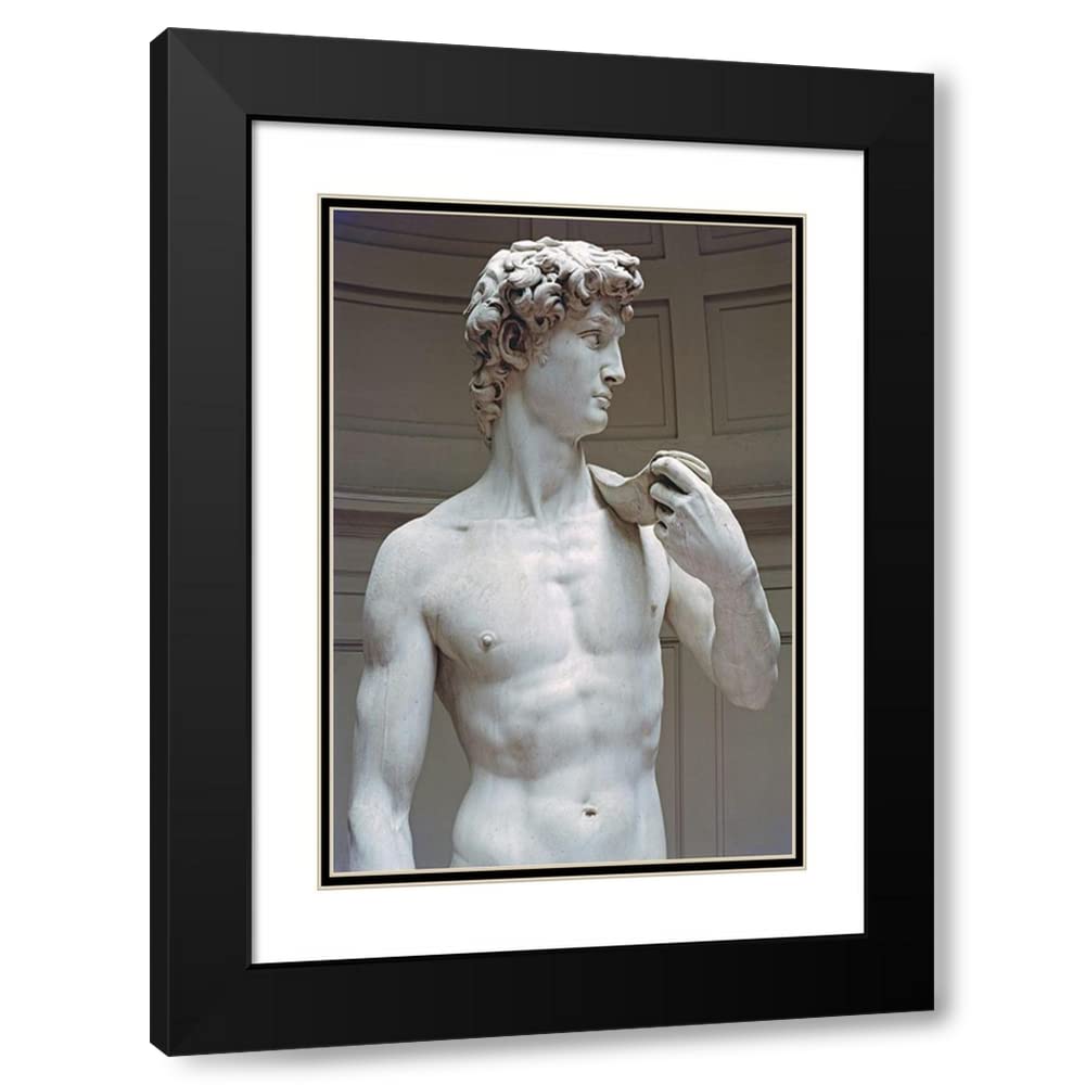 ArtDirect David (Detail I) 20x24 Black Modern Wood Framed with Double Matting Museum Art Print by Michelangelo
