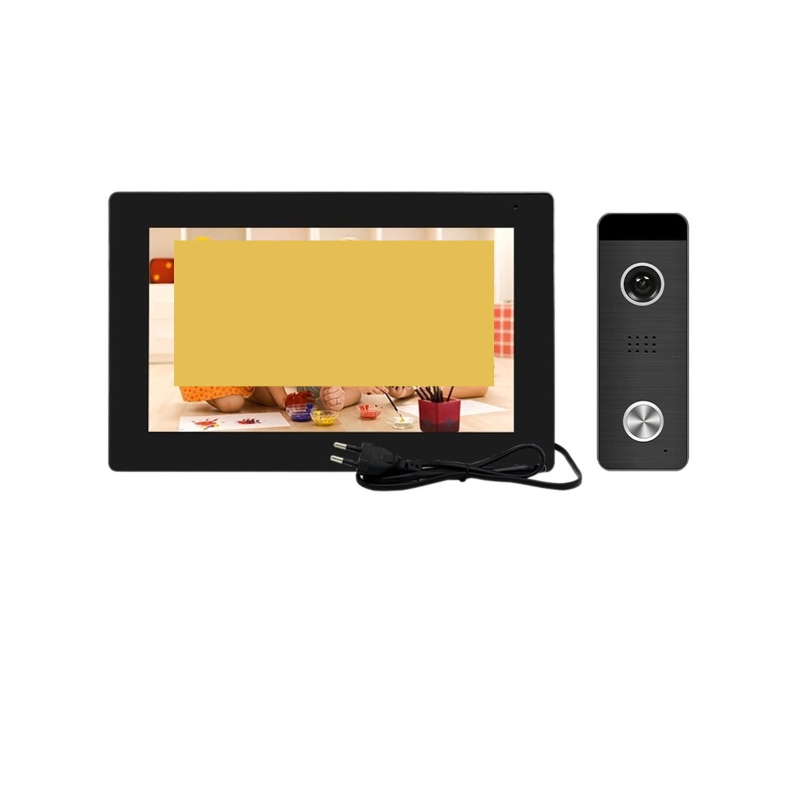 Telecamera per campanello wireless di videocitofono Tuya Smart Alimentatore integrato Videocitofono Full Touch Screen Telecamera super grandangolare per Case, Appartamenti, Uffici(Size:J-B6-P207W-M721