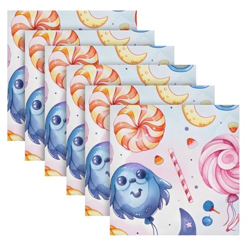 Servilletas de Tela Halloween Set x6 20x20 pulg miniatura 2