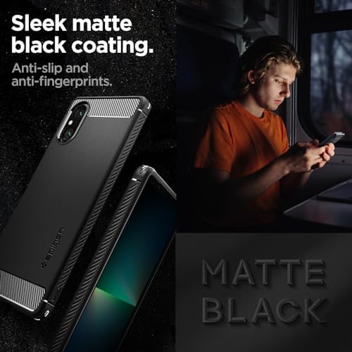 Spigen Rugged Armor Case Compatible with Sony Xperia 5 V - Matte Black