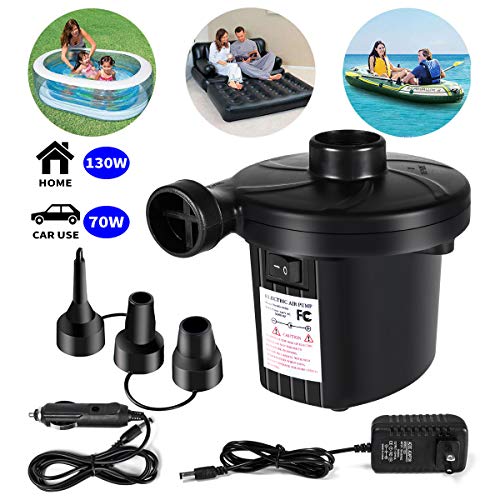 CaseBuy Portable Electric Air Pump, Quick-Fill Air Mattress Pump Ideal to Inflate or