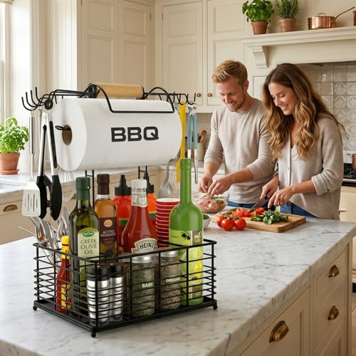 Organizador para Parrilla Grill Caddy con Asa de Madera miniatura 6