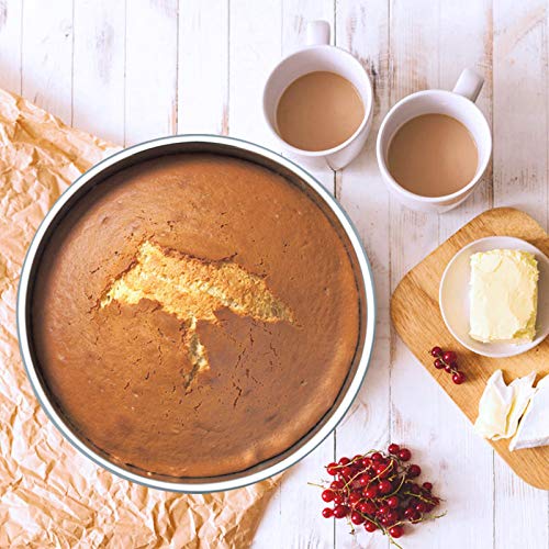 E-Far 9½ Inch Cake Pan Set Of 3, Stainless Steel Round Cake Baking Pans, Non-Toxic & Healthy, Mirror Finish & Dishwasher Safe #TOP5