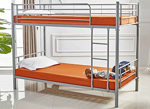 Deco In Paris Lit superposé Twins en métal Gris 90 X 190 cm + sommiers