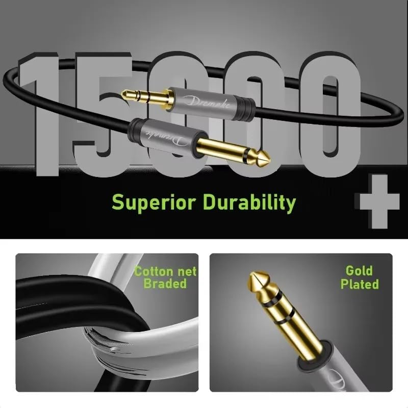 Cable Auxiliar Jack 3.5mm a Jack 6.35mm 2m miniatura 3