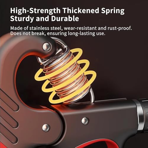 Image of inchLeosportz Hand Grip Strength Trainer (100 kgs) - Forearm Strength Trainer Adjustable Gripper | New Improved Design for Heavy Strength Training (Yellow, 100 kg) inch
