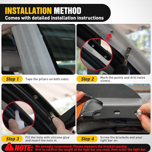 Image of Nilight 52 inch Curved Light Bar Bracket for 02-08 RAM 1500 03-09 RAM 2500 3500