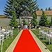 Red Aisle Runner - Professional-Grade Nylon, Includes Tape Double-Sided Adhesive - Disposable Scroll Pattern Runner Great for Indoor Events or Weddings, Prom, Hollywood Parties