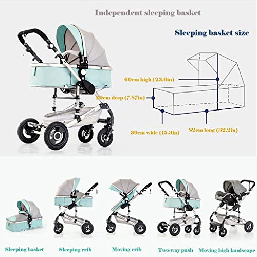 Opvouwbare 3 In 1 Kinderwagen, High View Baby Wandelwagen Kinderwagens Voor Pasgeboren Baby's, Multifunctionele En… - Afbeelding 8