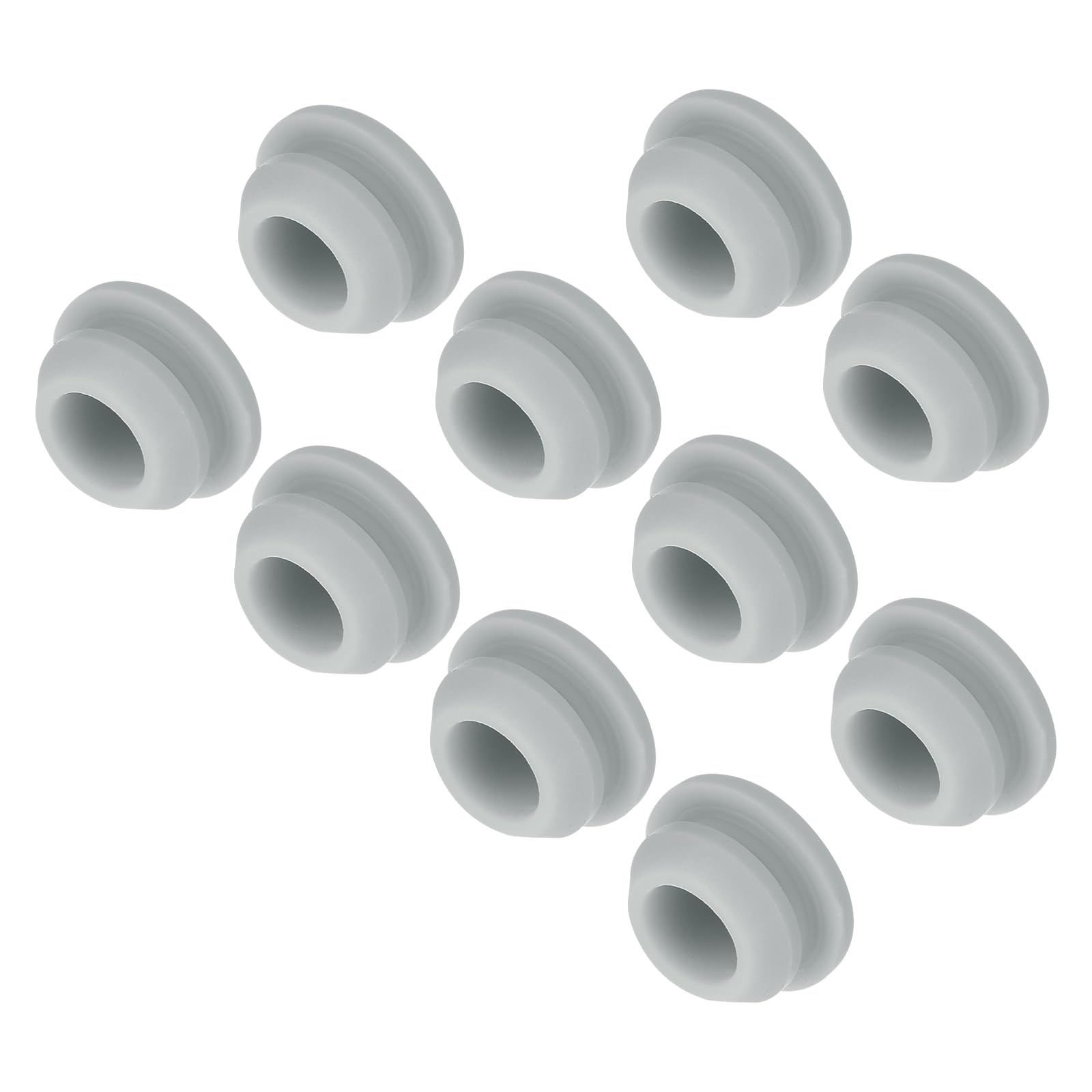 MECCANIXITY 10pcs Silicone Snap in Locking Hole Plugs,9.5mm/0.4 Inch Mounting Diameter Narrow Groove Width 2mm Panel Seal Cover Round for Kitchen Bulkheads Waterproof Sealing Plugs Grey