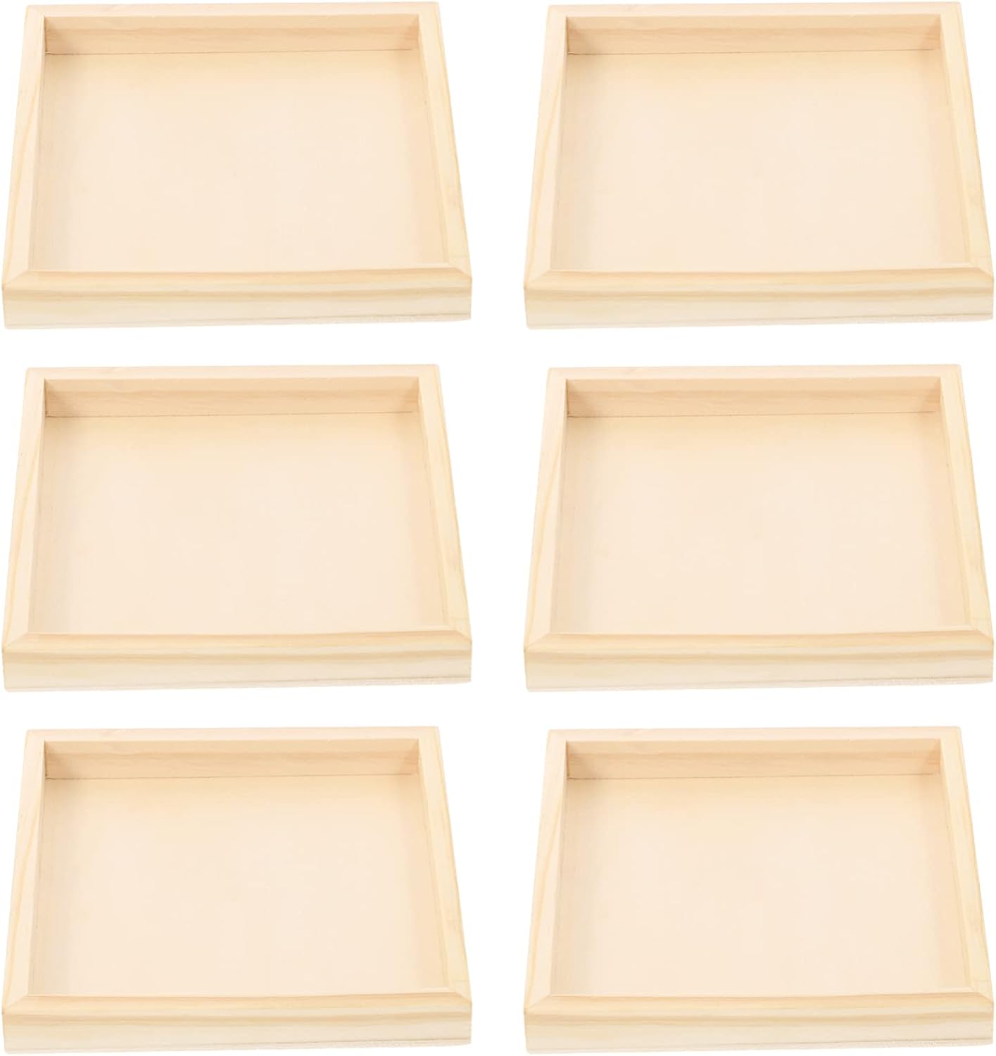 LIFKOME Kids Puzzles 18PCS Unfinished Small Wood Serving Tray for Crafts Projects, Unfinished Wooden Panel Boards for Painting Arts 9/16 Tray 3D Puzzle Tray for Kids Toy Storing Blank Puzzle