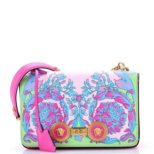 Pre-Loved Medusa Padlock Icon Flap Bag Printed Leather Medium, Print