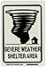 Brady 90714 10" Height, 7" Width, B-347 Plastic Black On Green Color Glow-In-The-Dark Exit And Directional Sign, Legend "Severe Weather Shelter Area (With Tornado Picto)"