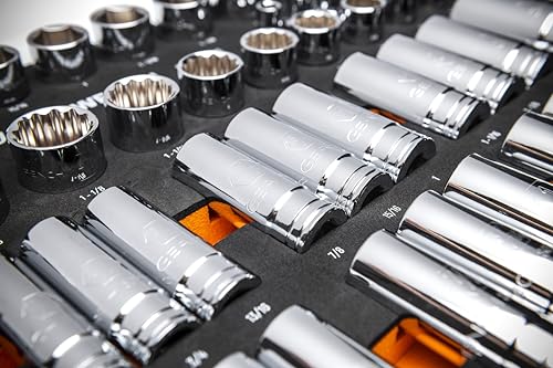 Image of GEARWRENCH 60 Piece 1 /2 inch Drive Master SAE Socket Set in Foam Storage Tray - GWMSSKT12SAE