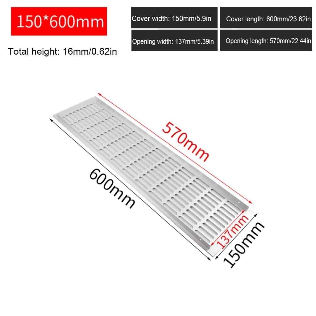 Osłona kratki wentylacyjnej ze stopu aluminium | 150x150-800mm: Szafa Szafka na buty Szafka Chłodzenie(150x600mm)