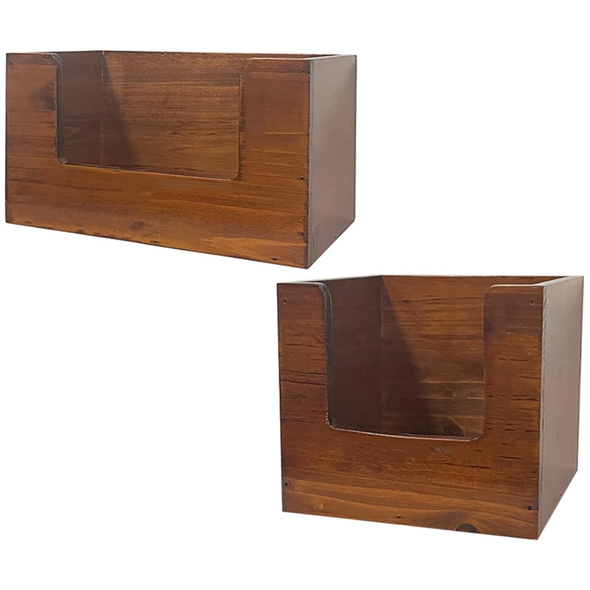 Organizador de Cosméticos de Madera para Escritorio y Tocador, 2 Piezas, Diseño Simple, Ligero y Fácil de Mover, Adecuado para Sala o Dormitorio