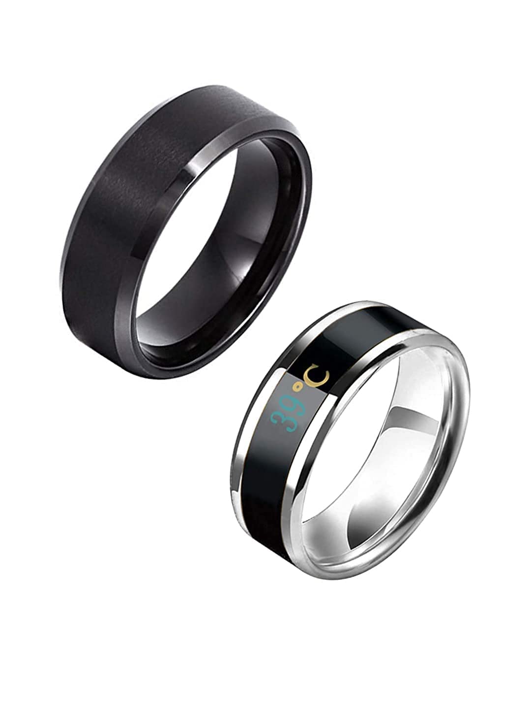 Yellow Chimes Combo Black Rings For Men | Pack of 2 Stainless Steel Men Rings | Dragon Celtic Design Black Finger Rings for Boys | Ideal Gift For Men and Boys (B09P3ZRLC8) Amazon Price History, Amazon Price Tracker