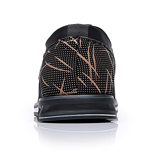 Men's Slip-On Fashion Geometric Pattern, Black and Blue, Casual Comfort Shoes2