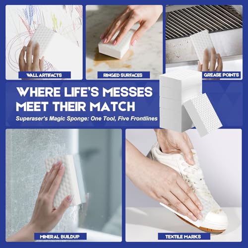 SUPERASER Magic Sponge Eraser, 10-pack, 2X Density Melamine Foam — view 2