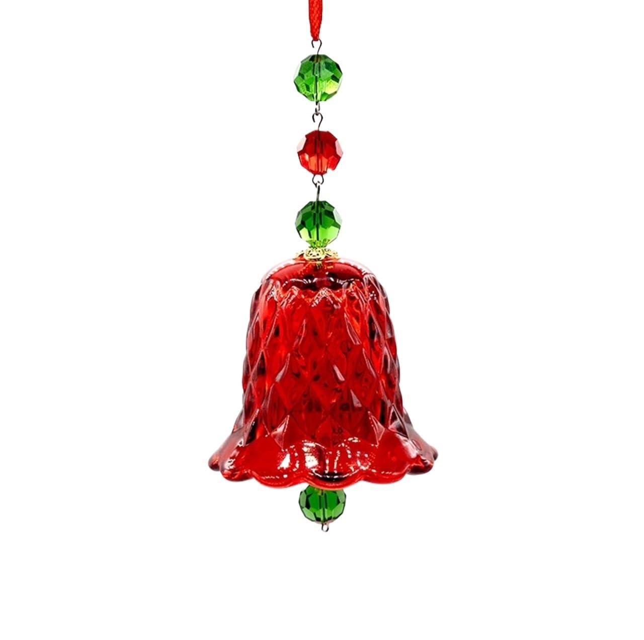 Campanelle Natale Ornamenti Scintillanti di Campane Natale Albero Ciondoli Cristallo for La Decorazione Decorazioni(Rot)