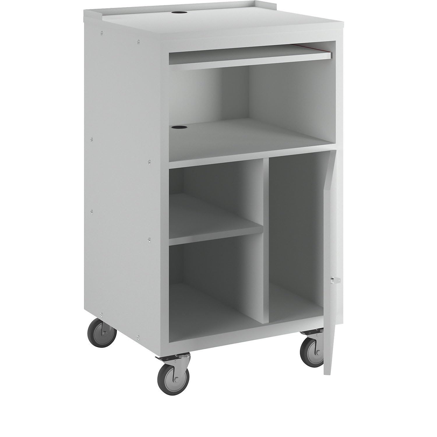eurokraft | PC-Pult | mobil | HxBxT 1170 x 690 x 590 mm | lichtGrau RAL 7035