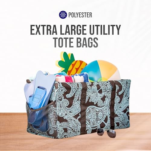 Image of Extra Large Utility Tote Bag - Oversized Collapsible Pool Beach Canvas Basket