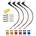 Produktbild Gebildet 4pcs 12V 24V Micro 2 Add-a-Circuit Autosicherungen Stromdieb, Piggy Back Sicherungshalter mit Kabelbaum, Stecksicherung Verteiler Flachsicherungsadapter mit 6pcs sicherung (5A/10A/15A)