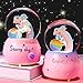 VECU Unicorn Snow Globe for Kids, 80 MM Snow Globe With Musics, Perfect Unicorn Music Box for Granddaughters Babies Birthday