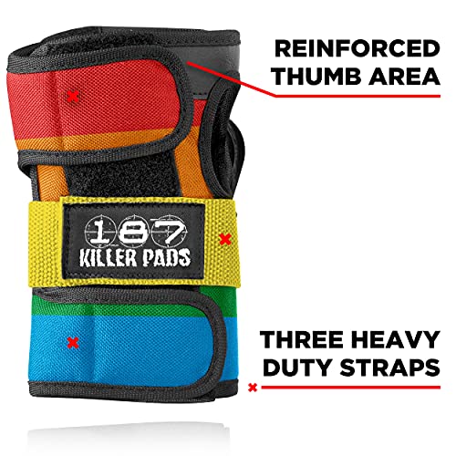 image for 187 KILLER PADS Triple Eight -Wrist Guard - JR Rainbow (WGJR872), Juni