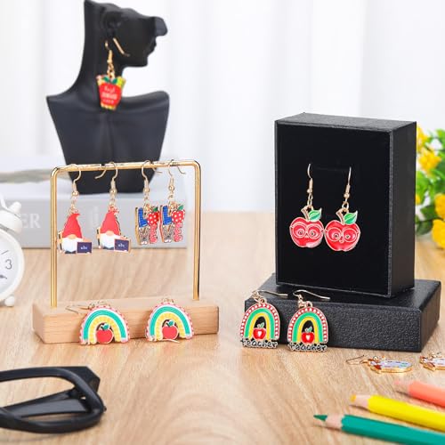 Yunlly 36 Pairs Holiday Earrings for Women Christmas Acrylic Teacher Appreciation Gifts Bulk Apple Santa Claus Earrings Cute Christmas Teacher Appreciation Gifts Party Favors3