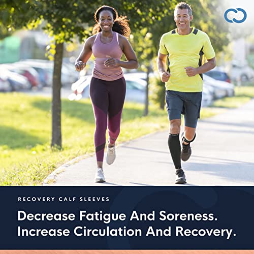 Copper Compression Calf Sleeves - Footless Compression Socks For Running, Cycling, & Fitness. Orthopedic Brace For Shin Splints, Varicose Veins, Arthritis, Sprains, Strains (1 Pair - M) #TOP3