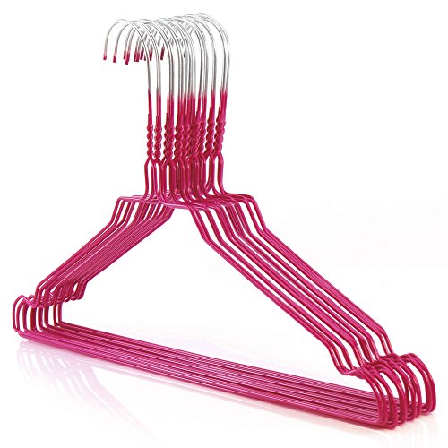 HANGERWORLD 100 Grucce Appendiabiti Rosa 40cm in Metallo Cromato Salvaspazio per Casa e Lavanderia