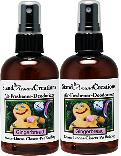 Set of 2 - Concentrated Spray For Room/Linen/Room Deodorizer/Air Freshener - 4 fl oz - Scent - Gingerbread: A spiced cookie w/vanilla, nutmeg, cinnamon and ginger.