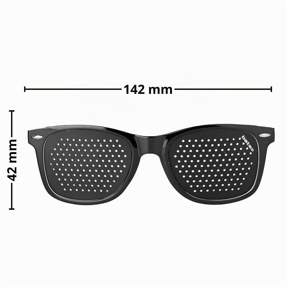 BATES - Gafas Estenopeicas, Gafas Pinhole, Gafas Reticulares Made in Italy, Gafas con Agujeros Estenopeicas Para Corrección de la Visión, Gafas sin Graduar para Vista Cansada, Miopia