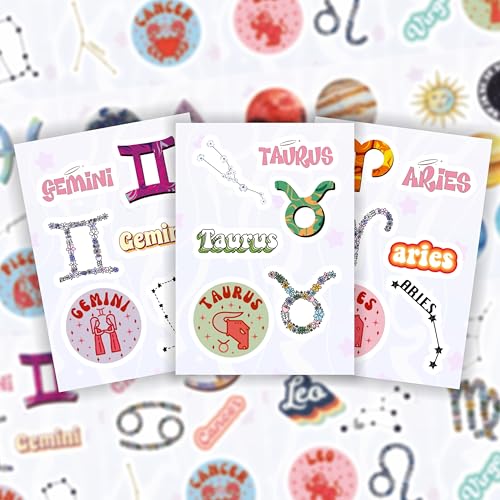 100 adesivos de signo do zodíaco, adesivos de astrologia para garrafa de água e laptop - lembrancinh