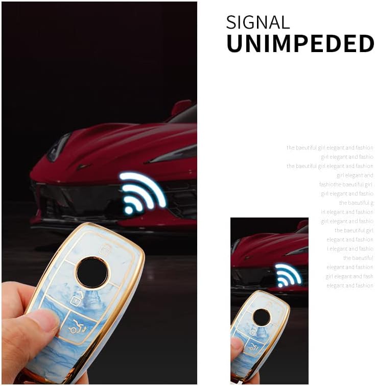 Miniatura 4 de KUNIO Funda protectora para llavero de automóvil para Mercedes Benz S Class W213 E200 E300 Llavero TPU Key Holder