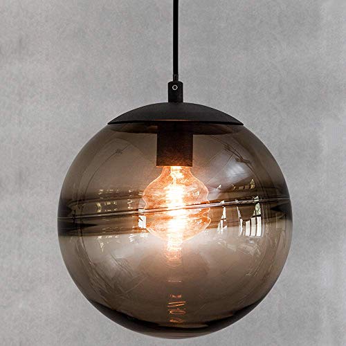 Lampe Suspendue E27 en Verre Artisanal Marron par KKXXYQFC