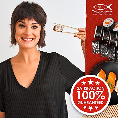 Takedento Premium Sushi Making Kit – Diy Sushi Making Kit for Beginners – Transparent Sushi Bazooka – Food Grade Safe Sushi Set – Bamboo Sushi Rolling Mats – 23 Piece All You Need Sushi Making Kit - Thumbnail 7