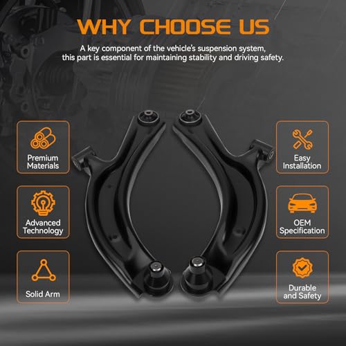 BRTEC Front Lower Control Arms Compatible with Nissan Sentra 2013-2019, NV200 2013-2020; Chevy City Express 2015 2016 2017 2018 - Image 5