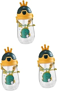 Totority 3Pcs Coroa Copo Com Canudinho De Silicone Copo Com Canudinho Garrafa De Água Infantil Garrafas De Água Para Crianças Garrafa De Água Infantil De Silicone Garrafas De Água Infantis