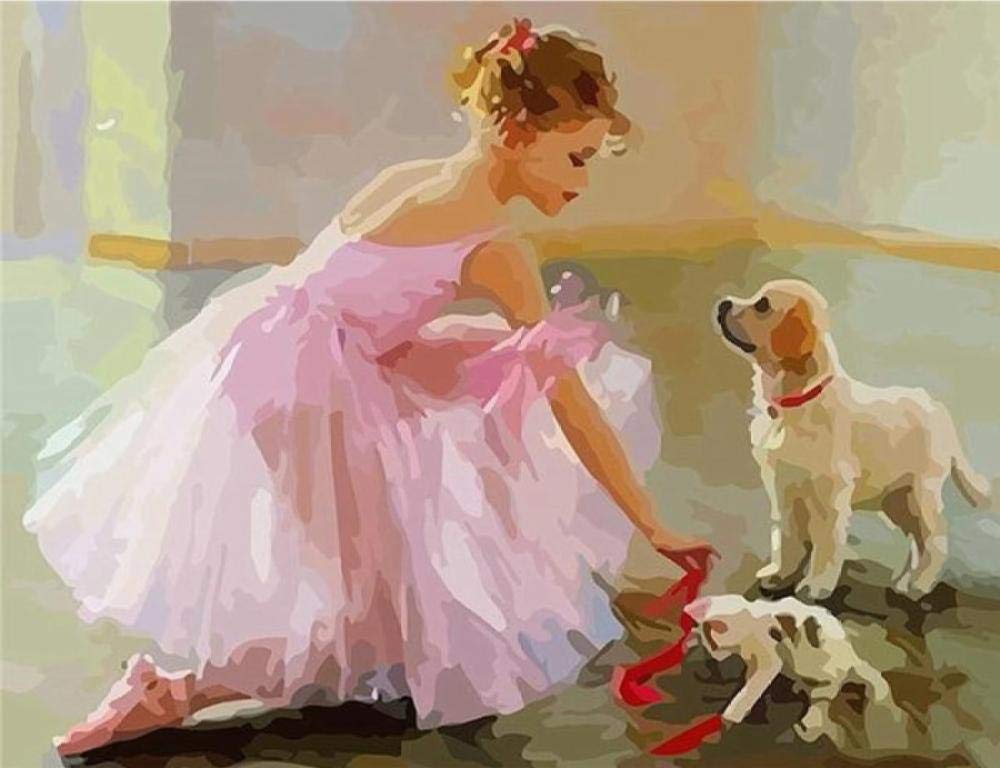 Peinture par numéros ballet décoration salon tableau coloré fait main