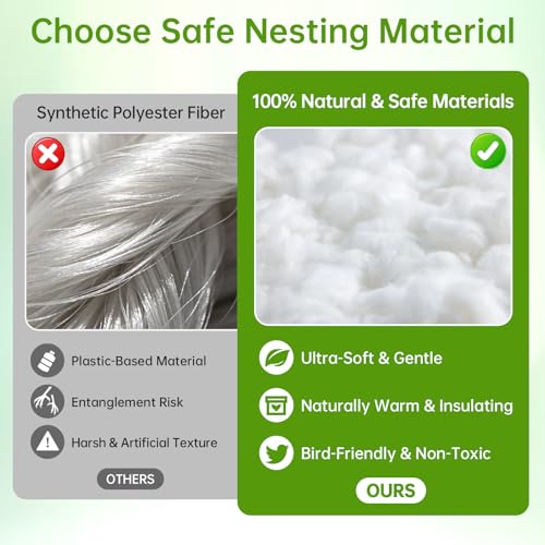 FAILUN Birds Nests Material Holder,Hummingbird Nesters,Natural Material ​for Wild Birds,Refillable Bamboo Outdoor Birds Nesting Station,Can Be Filled with Pet Fur or Cotton — view 4