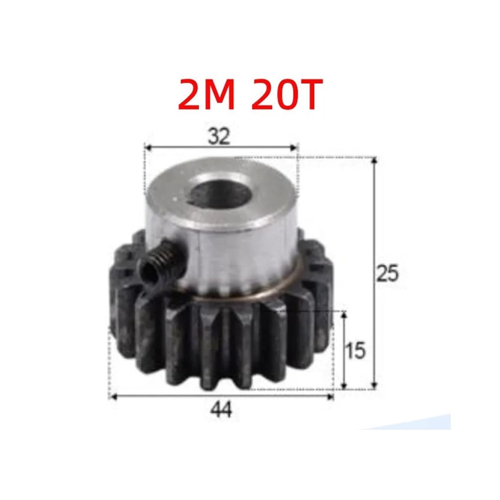 Acero for Engranajes Rectos | Engranaje impulsor del motor de orificios múltiples(16mm hf 15,7pc 2M 20 Teeth)