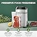 InstaSeal Vacuum Sealer for Food with 12 Bags, Preserves Foods 5x Longer, Space Saving Compact Upright Design Allows Machine to Seal Marinades, Soups, Meats for Sous Vide Cooking, Vegetables