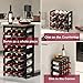 MOGELAFOO 6 Tier Bamboo Wine Rack Freestanding Floor, 24 Bottles Wine Storage Shelves with Table Top, Stackable Wine Display Rack for Kitchen, Bar, Dining Room, Rustic Brown and Black