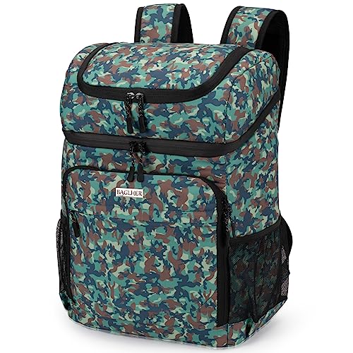 Baglher Cooler Backpack 30 Cans Lightweight Insulated Backpack Cooler Leak-Proof,Lightweight Backpack With Cooler For Lunch Picnic Hiking Camping Beach Park Day Trips. Camo #TOP3